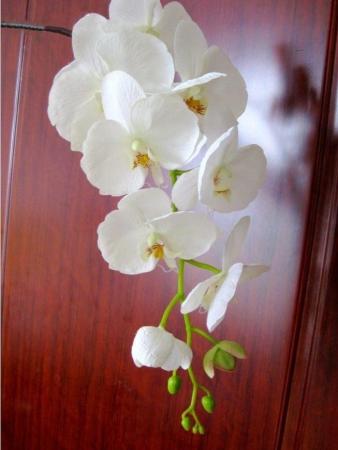 Ветка искуственной орхидеи. Длинна ветки 105 см. В партии 12 веток. 
